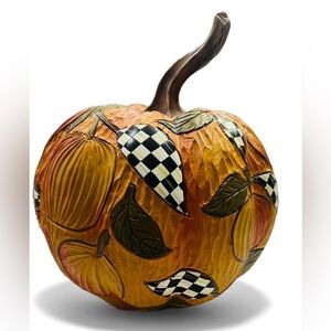 Mackenzie Childs Woodland Carved Pumpkin Medium